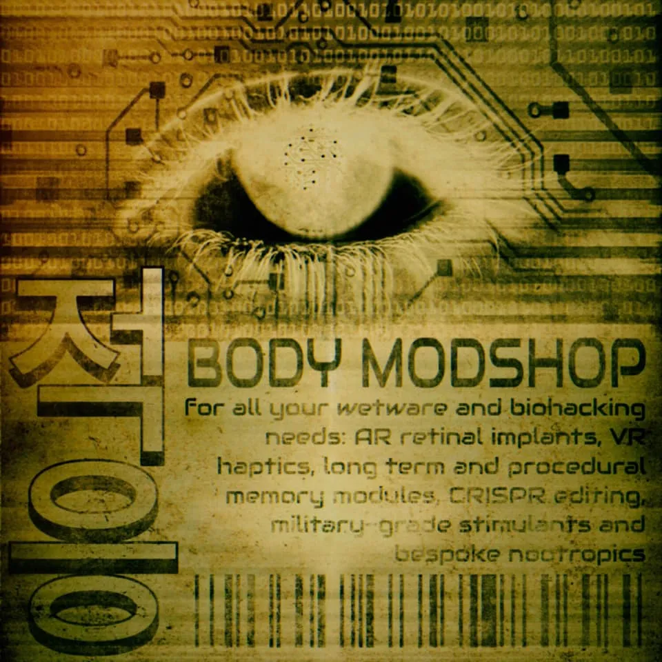 Eye and text on a yellow flyer